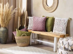 Almofada Decorativa Com Padrao Floral Com Borlas Em Algodao Multicolor 45 X 45 Cm Carissa