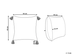 Almofada Decorativa Com Padrao Floral Com Borlas Em Algodao Multicolor 45 X 45 Cm Carissa