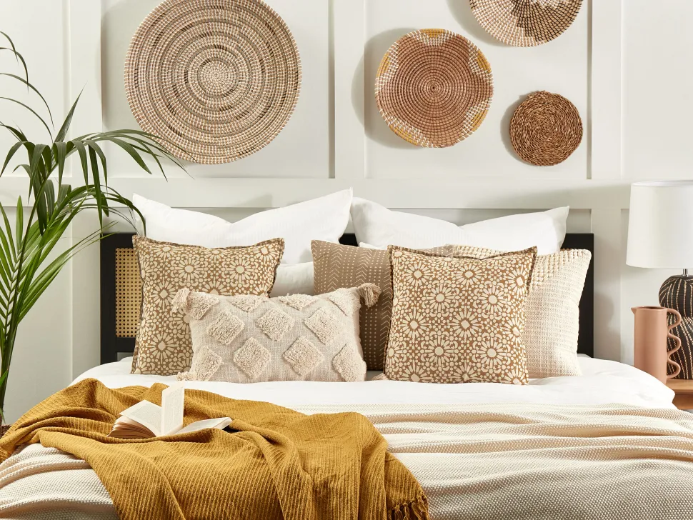 Almofada Decorativa Com Padrao Geometrico Em Algodao Creme 45 X 45 Cm Ceiba