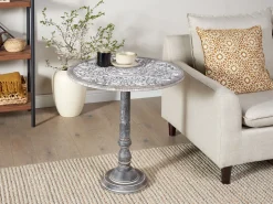 Almofada Decorativa Com Padrao Geometrico Em Algodao Creme 45 X 45 Cm Ceiba