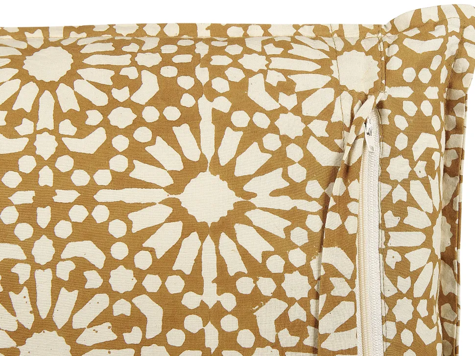 Almofada Decorativa Com Padrao Geometrico Em Algodao Creme 45 X 45 Cm Ceiba