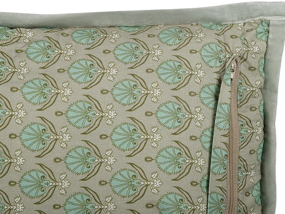 Almofada Decorativa Com Padrao De Folha Em Algodao Verde 45 X 45 Cm Pictus