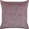 Almofada Decorativa Com Padrao Floral Em Veludo Rosa 45 X 45 Cm Kalmia