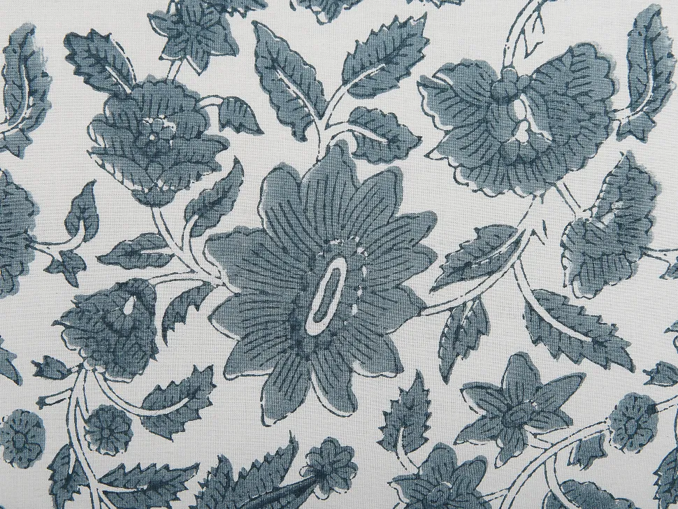 Almofada Decorativa Com Padrao Floral Em Algodao Branco E Azul 45 X 45 Cm Rumex