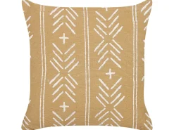 Almofada Decorativa Com Padrao Geometrico Em Algodao Creme E Branco 45 X 45 Cm Banyan