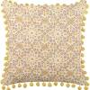 Almofada Decorativa Com Padrao Floral Amarelo E Castanho 45 X 45 Cm Lycrois