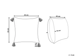 Almofada Decorativa Com Padrao Geometrico E Borlas Em Algodao Multicolor 45 X 45 Cm Setosa