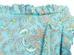 Almofada Decorativa Com Padrao De Flores Em Algodao Azul 45 X 45 Cm Amoena