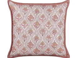 Almofada Decorativa Com Padrao De Flores Em Algodao Vermelho E Branco 45 X 45 Cm Picea