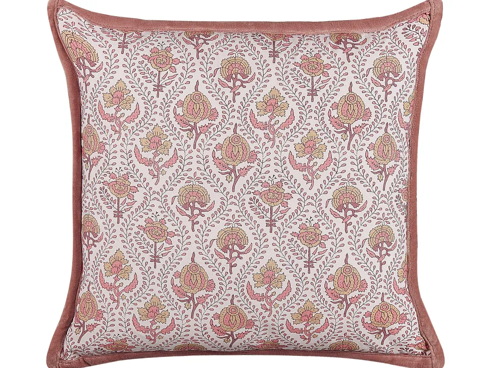 Almofada Decorativa Com Padrao De Flores Em Algodao Vermelho E Branco 45 X 45 Cm Picea