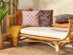 Almofada Decorativa Com Padrao De Flores Em Algodao Vermelho E Branco 45 X 45 Cm Picea