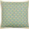 Almofada Decorativa Com Padrao De Flores Em Algodao Azul E Amarelo 45 X 45 Cm Wakegi