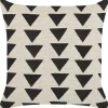 Almofada Decorativa Com Padrao De Triangulos Em Algodao Creme E Preto 45 X 45 Cm Cercis