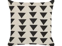 Almofada Decorativa Com Padrao De Triangulos Em Algodao Creme E Preto 45 X 45 Cm Cercis