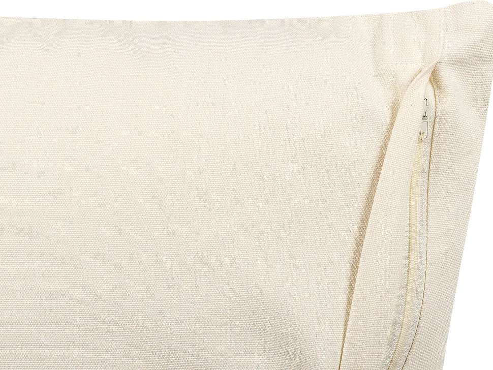 Almofada Decorativa Com Padrao De Triangulos Em Algodao Creme E Preto 45 X 45 Cm Cercis