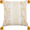 Almofada Decorativa Com Padrao De Flores Em Algodao Amarelo E Branco 45 X 45 Cm Biloba