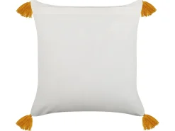 Almofada Decorativa Com Padrao De Flores Em Algodao Amarelo E Branco 45 X 45 Cm Biloba