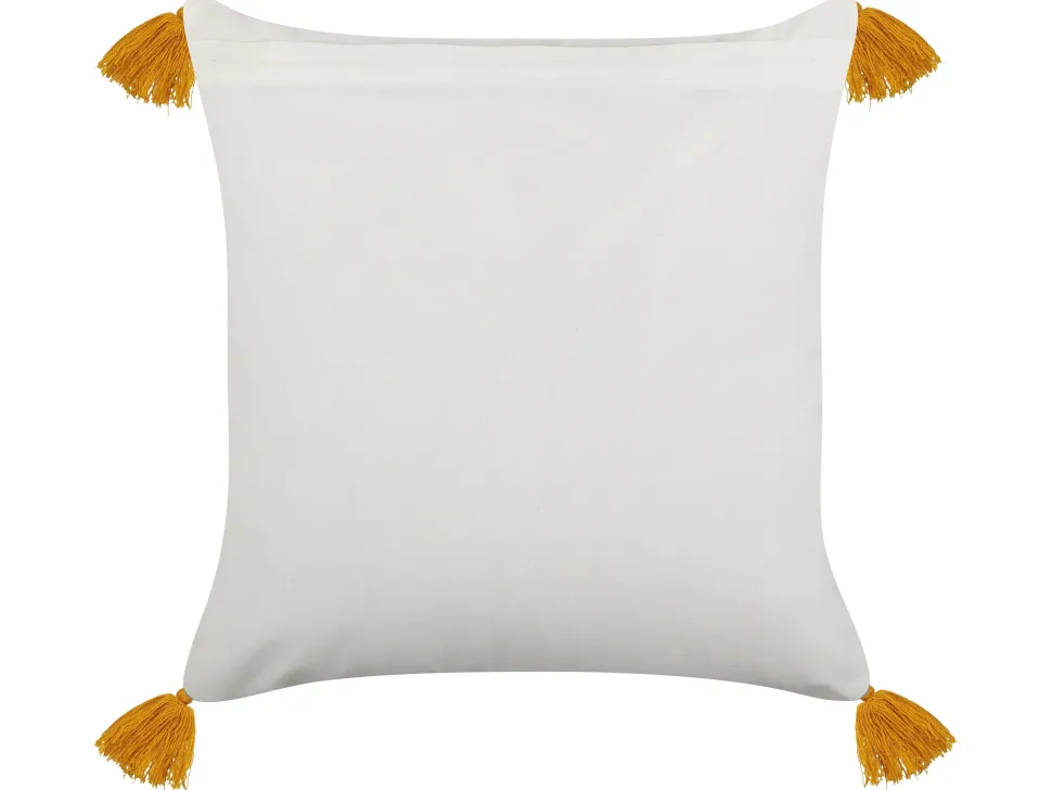 Almofada Decorativa Com Padrao De Flores Em Algodao Amarelo E Branco 45 X 45 Cm Biloba