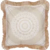 Almofada Decorativa Creme E Branca 45 X 45 Cm Geranium