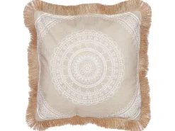 Almofada Decorativa Creme E Branca 45 X 45 Cm Geranium