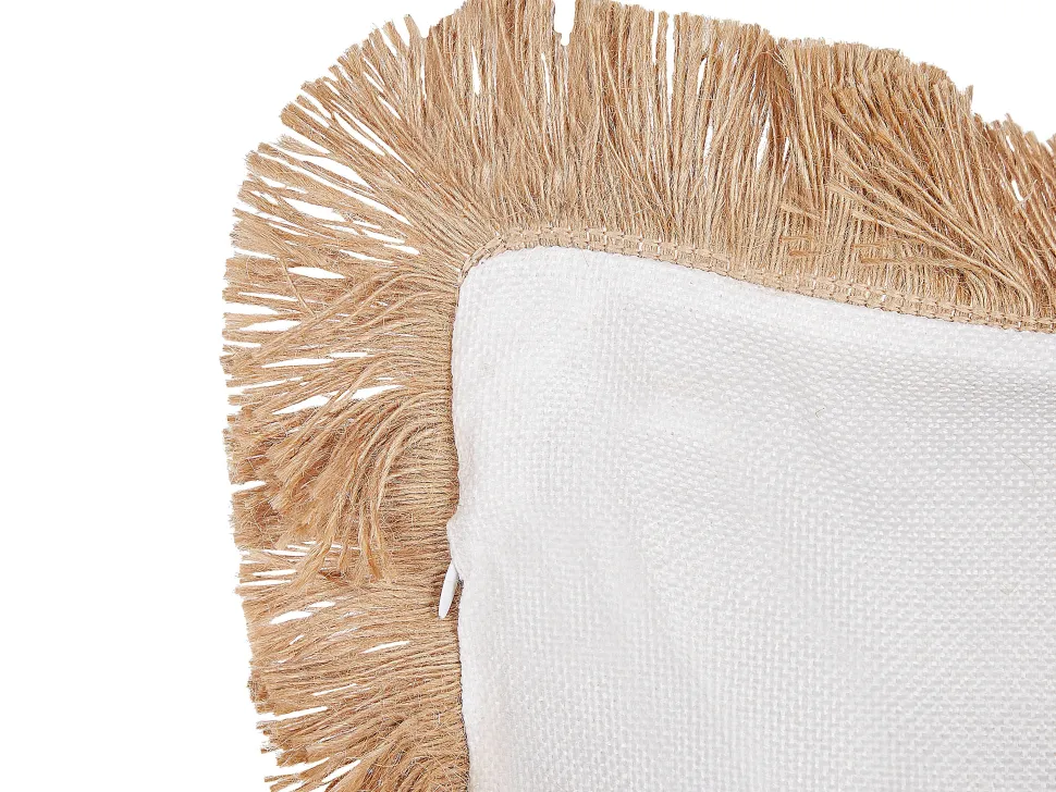 Almofada Decorativa Creme E Branca 45 X 45 Cm Geranium