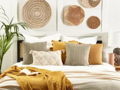 Almofada Decorativa Creme Branco E Taupe 45 X 45 Cm Senecio