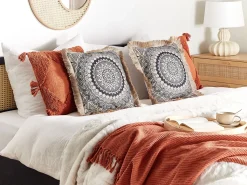 Almofada Decorativa Creme E Preta 45 X 45 Cm Agrimony