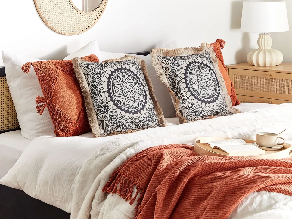 Almofada Decorativa Creme E Preta 45 X 45 Cm Agrimony