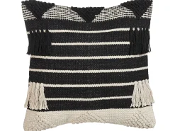 Almofada Decorativa Creme E Preta 50 X 50 Cm Chittoor