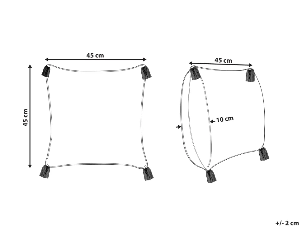 Almofada Decorativa Em Algodao Branco E Azul Escuro 45 X 45 Cm Tilia