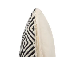 Almofada Decorativa Em Algodao Creme E Preto Com Padrao Geometrico 45 X 45 Cm Calanthe