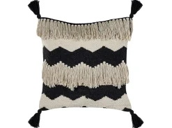 Almofada Decorativa Em Algodao Creme E Preta 45 X 45 Cm Hydrangea