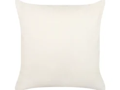 Almofada Decorativa Em Algodao Branco E Azul Com Borlas 45 X 45 Cm Datura