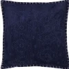 Almofada Decorativa Em Algodao E Viscose Azul Escura Com Relevo 45 X 45 Cm Melur