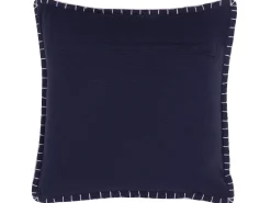 Almofada Decorativa Em Algodao E Viscose Azul Escura Com Relevo 45 X 45 Cm Melur