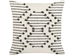 Almofada Decorativa Em Algodao Creme E Preto Com Padrao Geometrico 45 X 45 Cm Myrtus