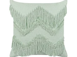 Almofada Decorativa Em Algodao Verde Claro Com Borlas 45 X 45 Cm Bacopa
