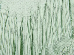 Almofada Decorativa Em Algodao Verde Claro Com Borlas 45 X 45 Cm Bacopa