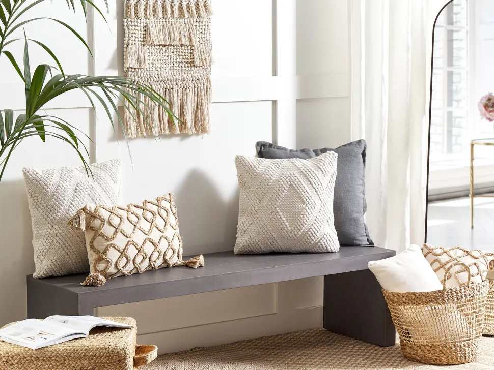 Almofada Decorativa Em Algodao Branco 45 X 45 Cm Catalpa