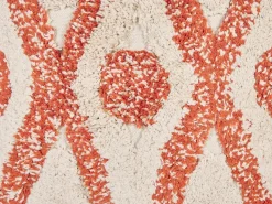 Almofada Decorativa Em Algodao Creme E Laranja Com Borlas 45 X 45 Cm Hickory