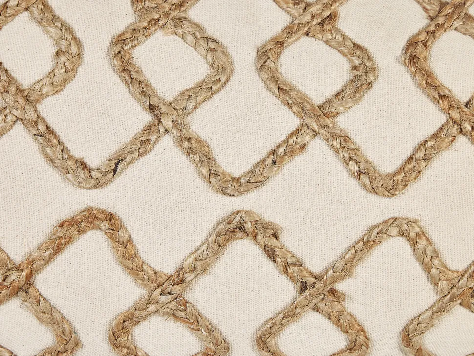 Almofada Decorativa Em Algodao Creme Com Padrao Geometrico 30 X 50 Cm Incana