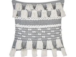 Almofada Decorativa Em Algodao Branco E Cinzento 45 X 45 Cm Brahea