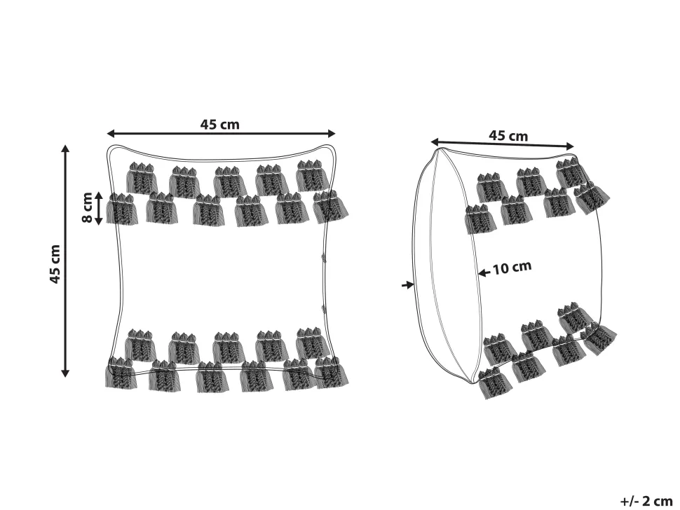 Almofada Decorativa Em Algodao Branco E Cinzento 45 X 45 Cm Brahea