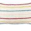 Almofada Decorativa Em Algodao Multicolor Com Padrao De Riscas E Borlas 40 X 60 Cm Agave
