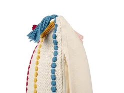 Almofada Decorativa Em Algodao Multicolor Com Padrao De Riscas E Borlas 40 X 60 Cm Agave