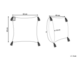 Almofada Decorativa Em Algodao Creme E Vermelho 45 X 45 Cm Euphorbia