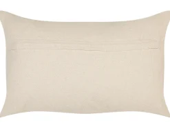 Almofada Decorativa Em Algodao Laranja E Branco Com Padrao Geometrico 30 X 50 Cm Inula