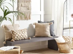 Almofada Decorativa Em Algodao Creme 45 X 45 Cm Aralia