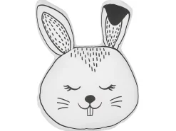 Almofada Decorativa Em Forma De Coelho Branco E Preto 53 X 45 Cm Kanpur