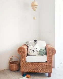 Almofada Decorativa Em Forma De Coelho Branco E Preto 53 X 45 Cm Kanpur